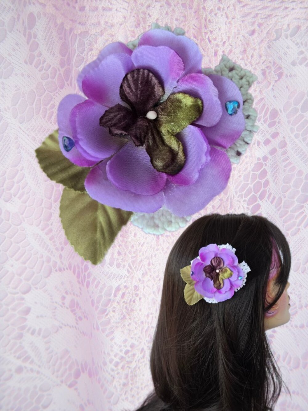 Handmade Lavender Petal Hair Clip Fairycore Dollette Accessory